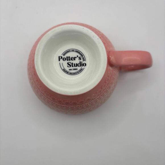 Potter’s Studio Pink Footed Flower Heart Mug Tea Cup New - Picture 4 of 4
